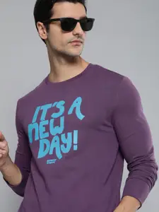 Levis Men Purple & Blue Typography Printed Round Neck Sweatshirt