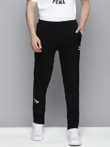Puma Men Black Solid Knitted Graphic Slim Fit Track Pants