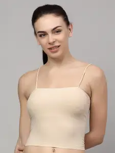 PrettyCat Beige Solid All Day Comfort Bralette - Non-Wired Lightly-Padded