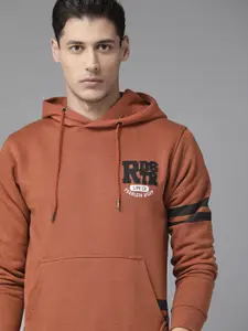 Roadster Men Rust Hooded Sweatshirt