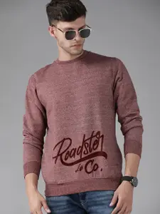 Roadster Men Maroon Printed Sweatshirt