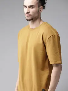 Roadster Men Mustard Brown Solid Sweatshirt