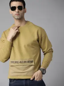 Roadster Men Khaki Sweatshirt