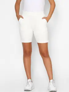 FOREVER 21 Women White Mid-Rise Sports Shorts