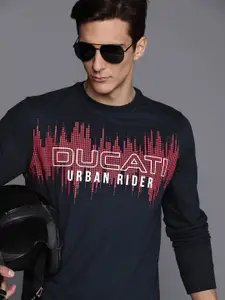 Ducati Men Navy Blue Printed Sweatshirt