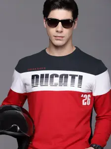 Ducati Men Red & White Printed Sweatshirt