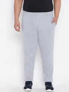 bigbanana Plus Size Men Grey Solid Trackpant