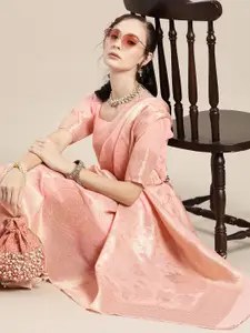 Saree mall Floral Silk Blend Saree with Woven Design border