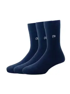 Peter England Men Pack Of 3 Navy Blue Calf-Length Socks