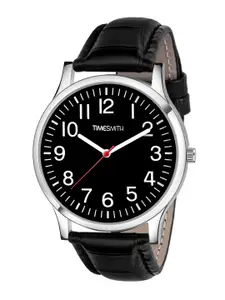 TIMESMITH Men Black & Silver-Toned Analogue Watch