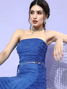 Veni Vidi Vici Women Stunning Blue Solid Dress