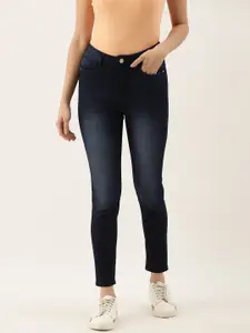 Flying Machine Women Navy Blue Veronica Skinny Fit High-Rise Clean Look Stretchable Jeans
