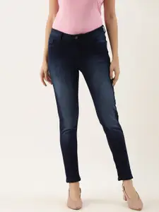 Flying Machine Women Navy Blue Veronica Skinny Fit Mid-Rise Clean Look Stretchable Jeans