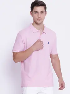 Red Tape Men Pink Solid Polo Collar T-shirt