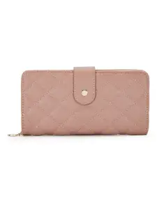Caprese Women Pink Solid Synthetic Leather Two Fold Wallet