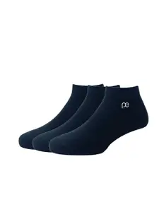 Peter England Men Pack Of 3 Black Solid Ankle-Length Socks
