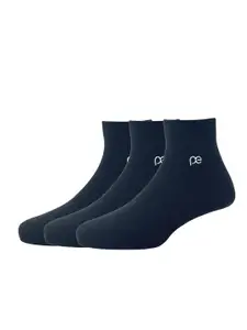 Peter England Men Pack Of 3 Black Solid Above Ankle Socks