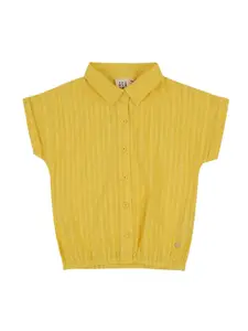 Ed-a-Mamma Yellow Striped Pure Cotton Shirt Style  Sustainable Top