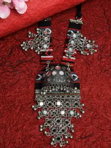 Moedbuille Silver-Plated & Red Brass Afghan Mirror Necklace