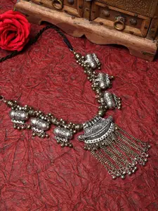 Moedbuille Gold-Toned & Silver-Toned Brass Gold-Plated Oxidised Necklace