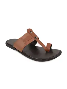Regal Men Tan & Black Comfort Sandals