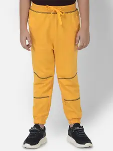 Cub McPaws Boys Mustard Yellow Solid Straight Fit Joggers
