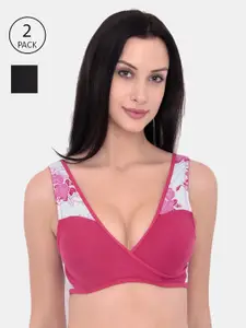 Inner Sense Pink & Black Printed Non-Wired Non Padded Maternity Sustainable Bra