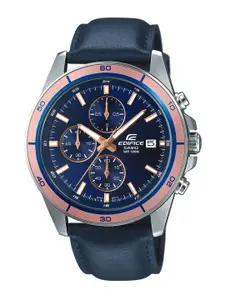 CASIO Men EDifice EFR-526L-2AVUDF Blue Analog Dial Blue Leather Band Watch EX302