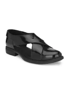 Delize Men Black Shoe-Style Sandals