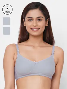 Inner Sense Grey Solid Non-Wired Non Padded Organic Cotton Maternity Sustainable Bra IMB005D_5D_5D