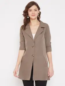 Color Cocktail Women Taupe Solid Open Front Shrug