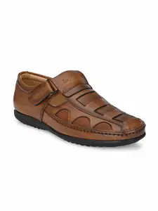 San Frissco Men Tan Brown Shoe-Style Sandals