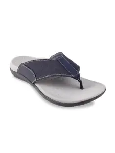 Metro Men Navy Blue & Off-White Comfort Sandals