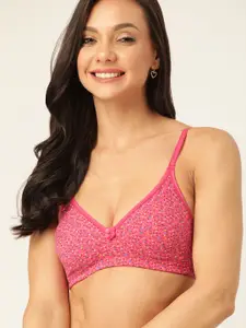 DressBerry DressBerry Pink & Yellow Floral Medium Coverage Everyday Bra DB-BEAU-BRA-009D-New11-New