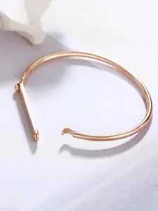 Yellow Chimes Rose Gold-Plated Stainless Steel Kada Bracelet