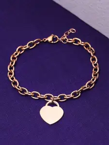 Yellow Chimes Rose Gold Stainless Steel Charm  Bracelet