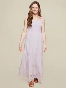 DOROTHY PERKINS Women Lavender Solid Pure Cotton Maxi Dress