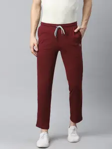 Almo Wear Men Maroon Slim Fit Solid Pure Cotton Track Pants