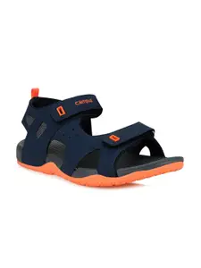 Campus Men Navy Blue & Orange Sports Sandals