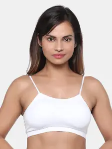 miorre White Solid Non-Wired Lightly Padded Workout Bra SL04-095899