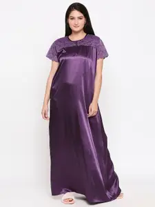 XIN Purple Solid Nightdress