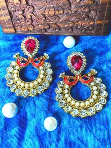 ANIKAS CREATION Pink Contemporary Studs