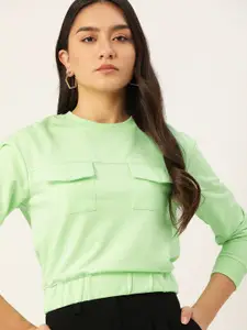 DressBerry Women Fluorescent Green Sweatshirt
