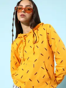 DressBerry Women Bright Yellow Conversational Quirky Outerwear Sweatshirt