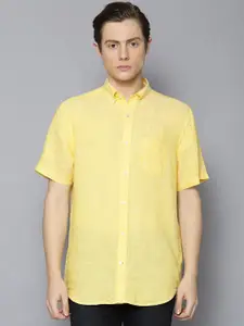 GANT Men Yellow Regular Fit Solid Casual Shirt