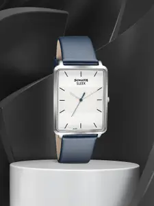 Sonata Men Silver-Toned Analogue Watch 7144SL01