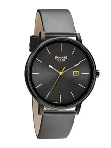Sonata Men Black Analogue Watch 7131NL04