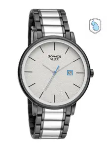 Sonata Men Silver-Toned Analogue Watch 7131KM02