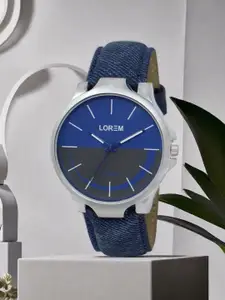 LOREM Men Blue Analogue Watch