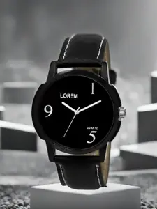 LOREM Men Black Analogue Watch LR06